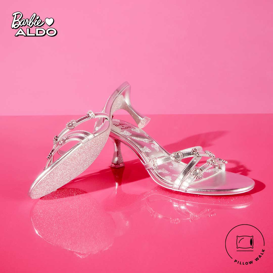 Barbiemule Women's Silver Dress Sandals image number 0